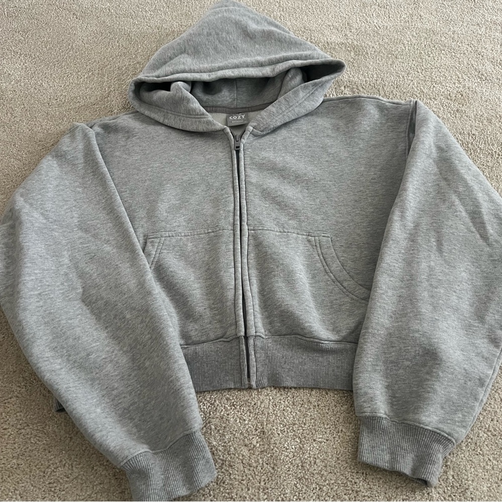 Aritzia TNA Cozy Fleece Boyfriend Boxy Zip-Up